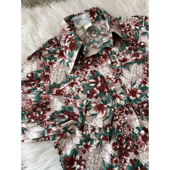 Cape Cod Match Mates Women's Size 12 Button Down Floral Shirt Blouse VTG 70s - Picture 12 of 12